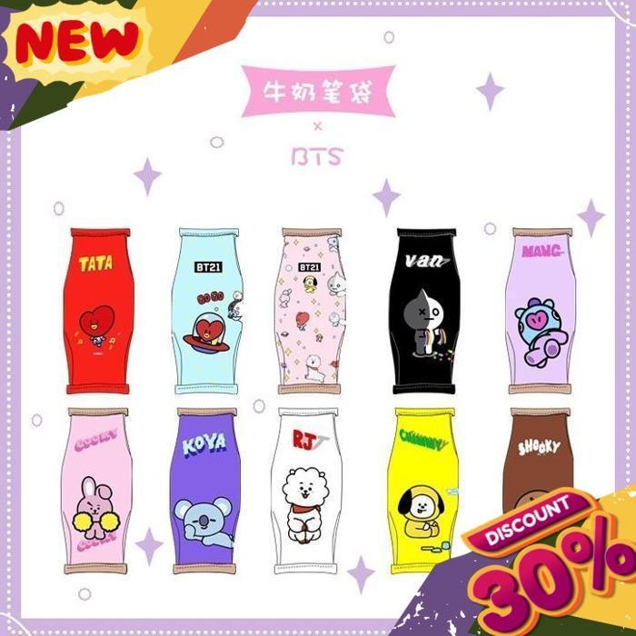 

SALE BTPC [READY INDO] BT21 BTS BANGTAN BOYS PENCIL CASE TEMPAT PENSIL MOTIF SNACK SUSU ALAT TULIS UP TODAY SELL