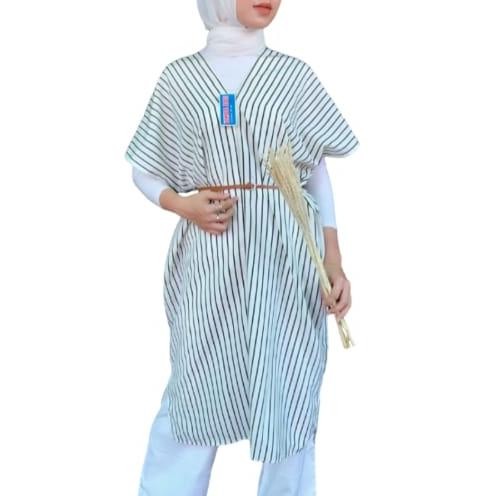 Kaftan Mewah Elegan 2022 Terbaru / Kaftan Tunik Motif  Salur ( + Belt ) // Tonni Djaya