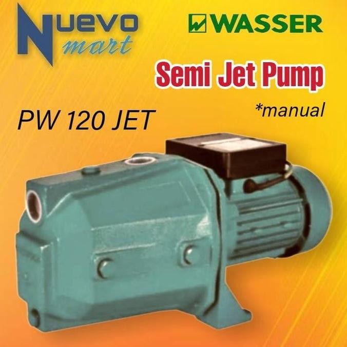 TERBARU - WASSER Semi Jet Pump Pompa Dangkal PW-120JET / PW120JET / PW 120 JET
