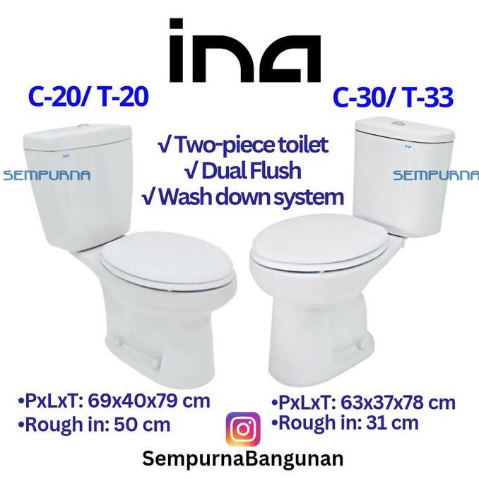 TERMURAH - Kloset Closed duduk INA C-20 T-20 C12 T-12 C20 T20 C12 T12