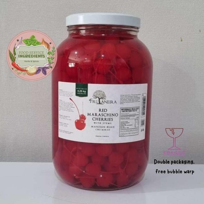 

>>>>>] Cherry merah tangkai ani maraschino cherries red chery stem buah jar - 4.25kg