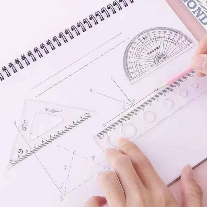 

Set Penggaris / Penggaris Karakter / Alat Ukur Matematika / 20Cm Transparan