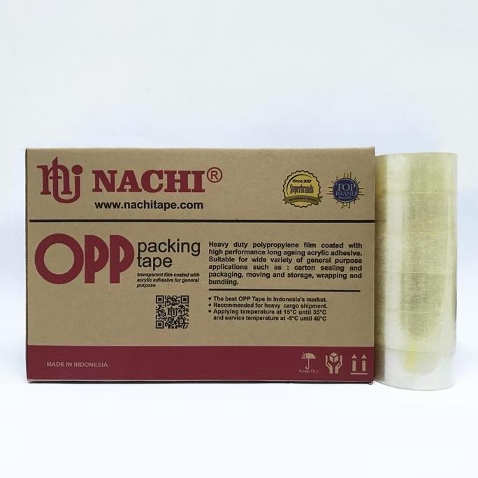 

TERMURAH - (Dus) Nachi RED Opp Packing Tape Lakban Transparan 48 mm x 90 yard