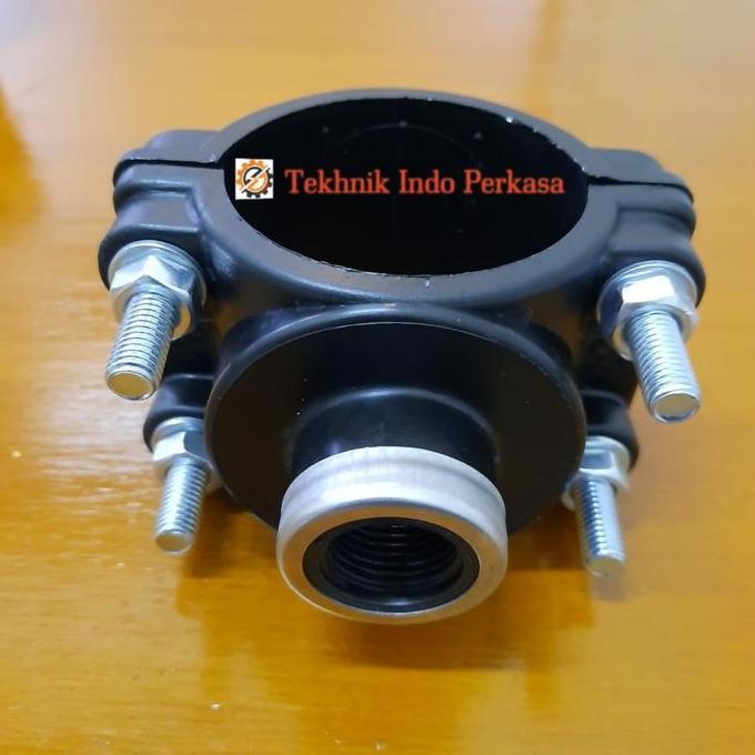 KLEM SADLE HDPE 90MM X 1" INCH / CLAMP SADDLE HDPE / KLEM SADEL