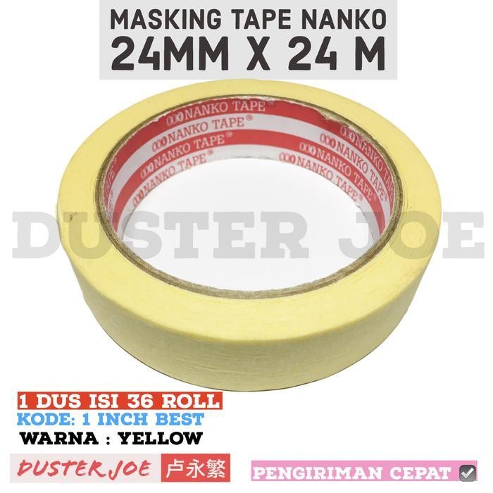 

Masking Tape Nanko 24Mm X 24 M Khusus Per 1 Dus / Lakban Kertas Original Dan Terpercaya