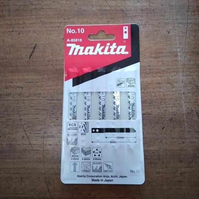 Promo MATA JIGSAW NO.10 MATA GERGAJI KAYU TRIPLEK JIGSAW MAKITA A-85818 5pcs COD