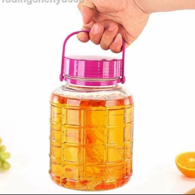 @=@=@=@=] Toples Kue Kaca Tutup Ungu Asinan Manisan Canister Jar Bumbu Kombucha
