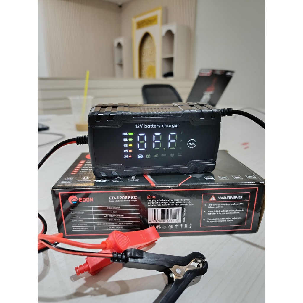 Charger Aki 12/24v 6-105AH mf-2b Accu Mobil Motor 12 dan 24 Volt Smart Battery Charger Motor Dan Mob