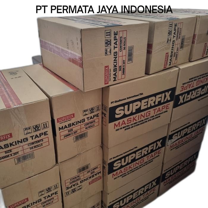 

Masking Tape / Lakban Kertas / Superfix / 24Mm X 20Y / 1 Dus Original Dan Terpercaya