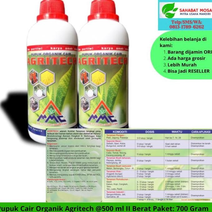 

Terlaris Pupuk Organik Agritech Murah 500Ml