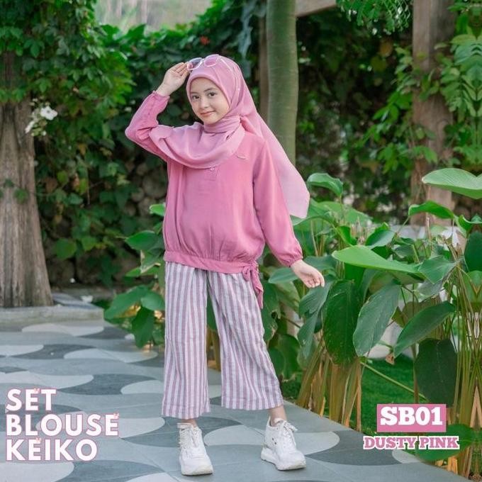 TERMURAH - SETELAN ANAK PEREMPUAN SET BLOUSE KEIKO USIA 5 TAHUN-DEWASA BILHIKMA Nyaman Baju Cantik L