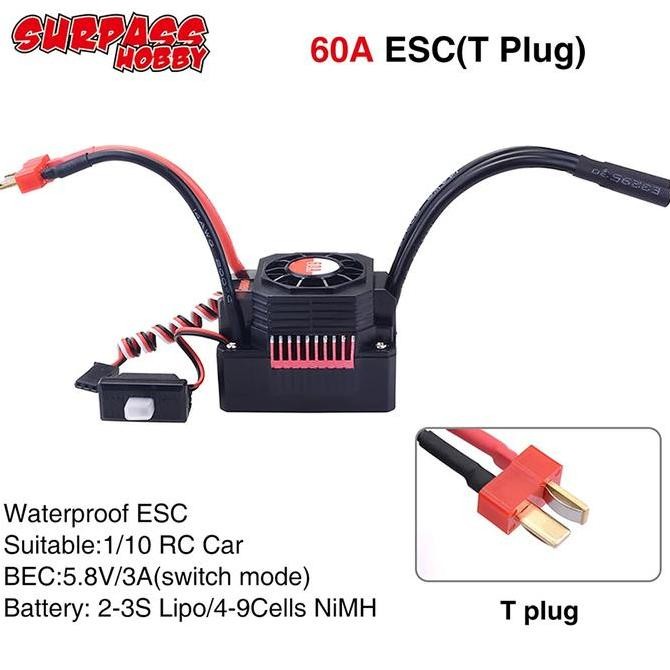 Miliki Surpass Hobby Esc Brushless 35A 45A 60A Rc Car Brushless Wltoys Hsp