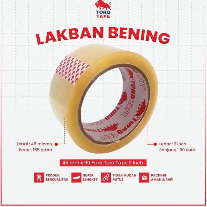 

Lakban Bening 90 yard 45mm TORO