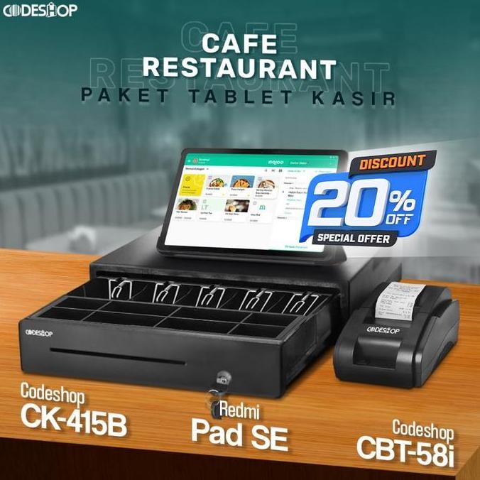 

BEBAS ONGKIR - PAKET MESIN KASIR TABLET UNTUK RESTO SUPPORT MOKA POS