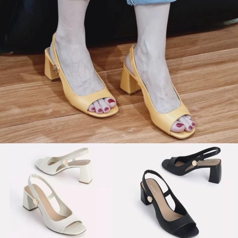 Sepatu Pedro Leather Slingback Heels Shoes Wanita