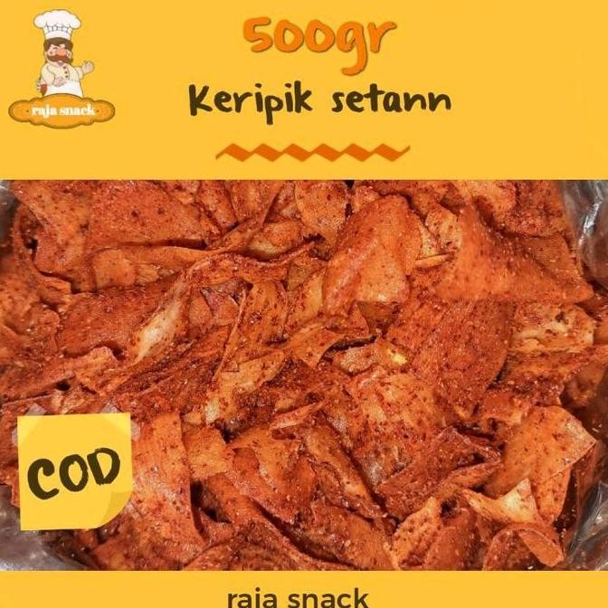 

kripset 500gr keripik singkong / keripik setan pedas gurih cemilan snack best seller