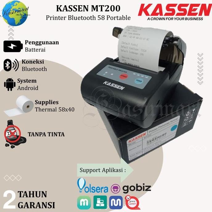 

HARGA DISC - PORTABLE PRINTER THERMALL 58MM KASSEN MT200 BLUETOOTH