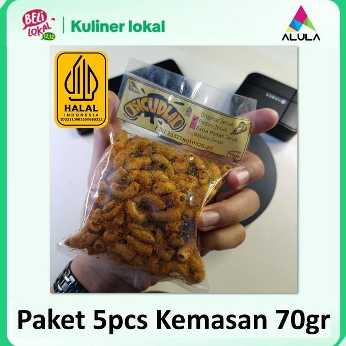 

PAKET 5pcs] SiCudla-MAKARONI BANTET 70gr Cemilan Makaroni