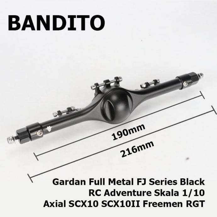 Miliki Bandito Gardan Full Metal Fj Series Black For Rc Adventure Skala 1/10  Scx10 Scx10Ii Freemen 