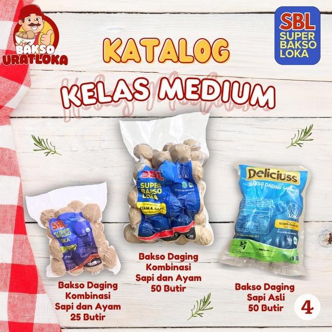 

SBL isi 50 Butir Berat 700gr Bakso Daging Kombinasi Sapi dan Ayam Kelas Medium