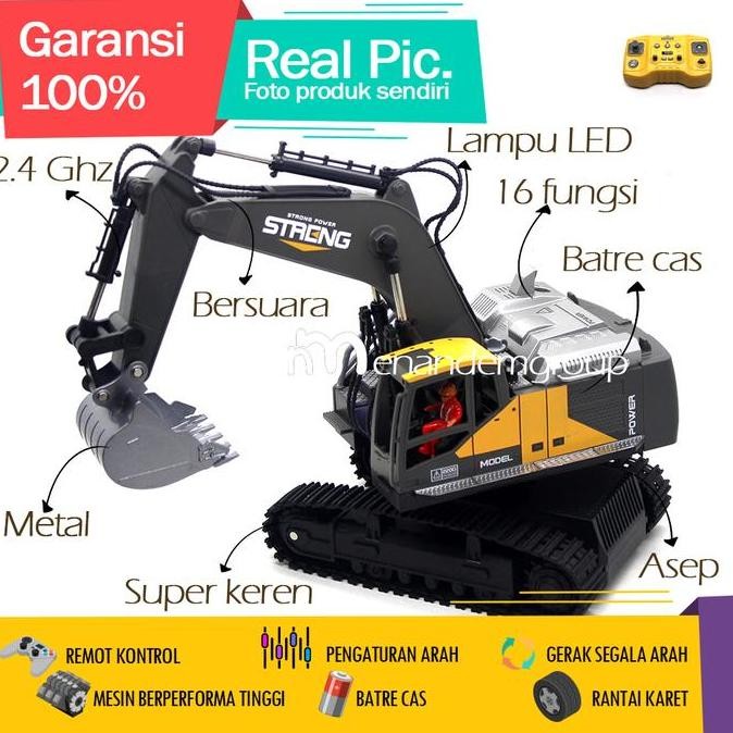 Terjangkau Mainan Mobil Remot Kontrol Rc Beko Excavator Strong 16 Fungsi Remot Besi Metal Led