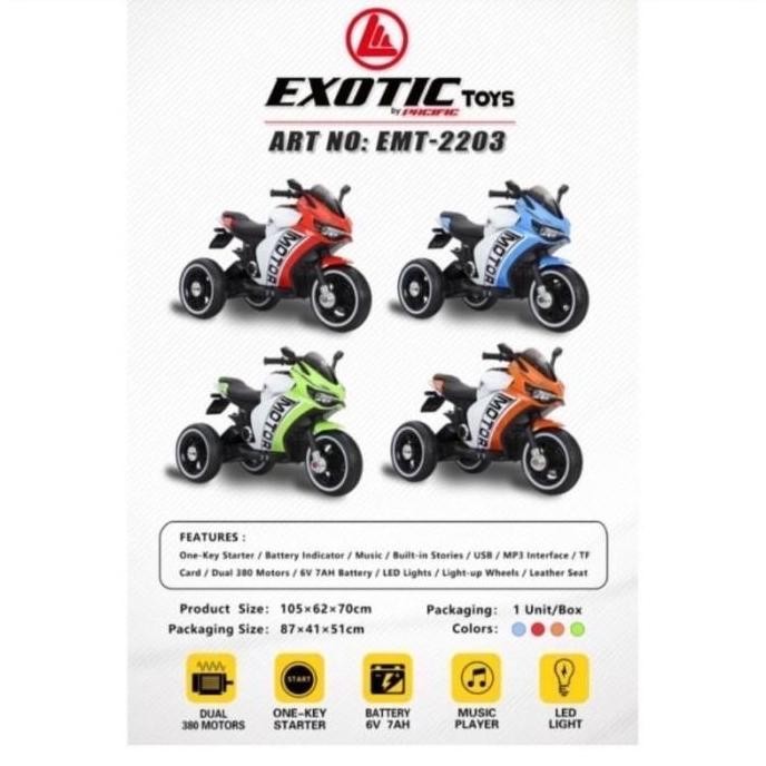 Miliki Motor Aki Anak Exotic Toys Emt 2203