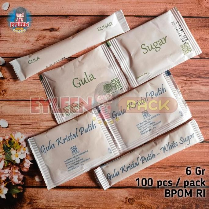 

White Sugar Sachet / Gula Putih Sachet isi 100 pcs ( Kotak / Batang )