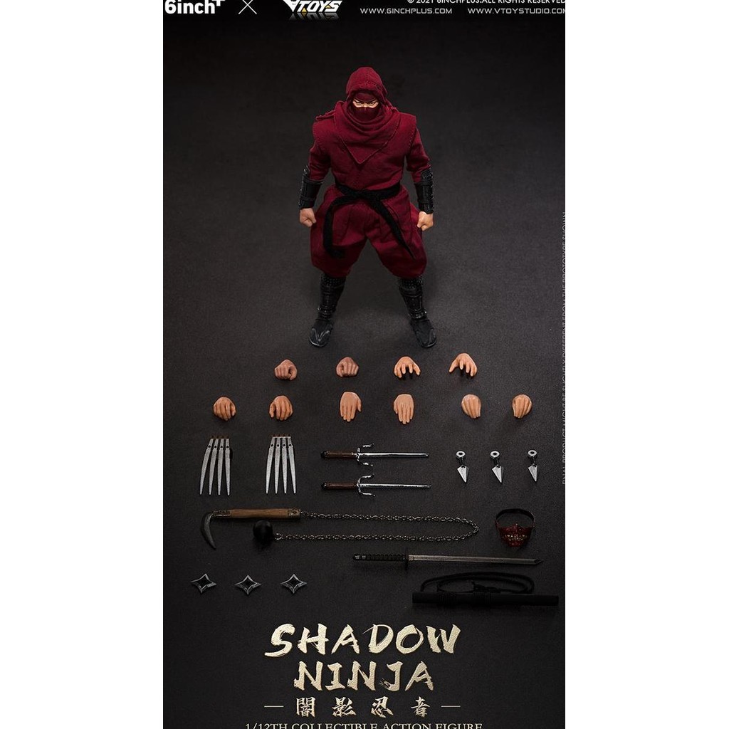 TERMURAH - VTOYS X 6INCH+ 1/12 Shadow Ninja (Red)
