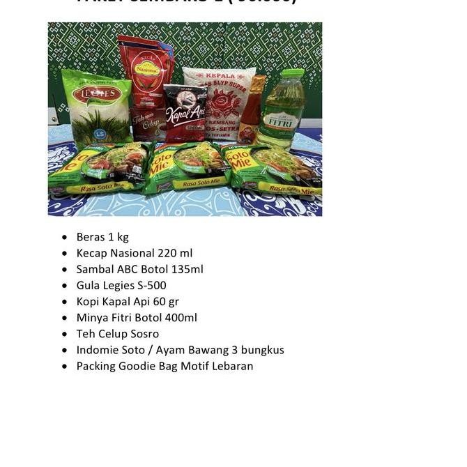 

Paket Sembako / Parcel Lebaran (Paket A)