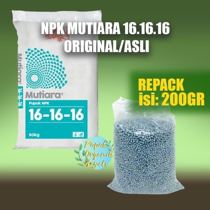 

Terlaris Pupuk Npk Mutiara 16-16-16 Penyubur Tanaman Pupuk Daun Repack 200G