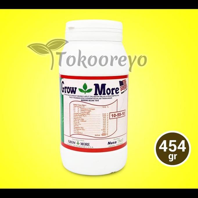 

Terlaris Pupuk Growmore 10-55-10 Npk Akar Bunga Buah 454 Gram Kemasan Botol