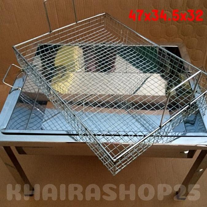 Wajan penggorengan donat chicken kentang ayam deep fryer kotak stainless serba guna HM