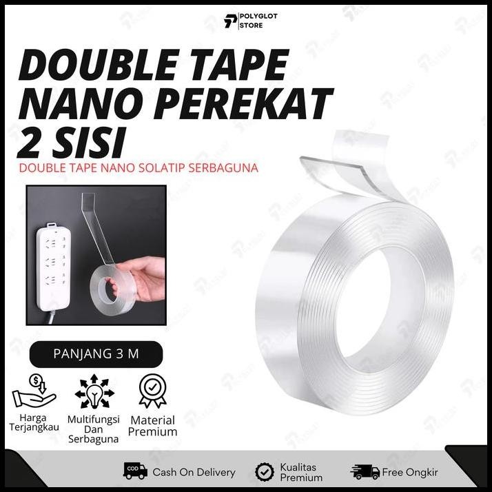 

COD Double Tape Nano Perekat 2 Sisi Tebal Dan Kuat / Solasi Bening 2 Sisi 3 Meter Logam adhesives