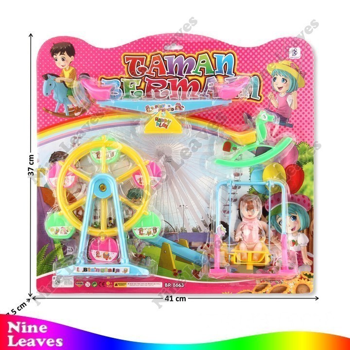 Mainan Taman Bermain 4 Pcs Bianglala + Boneka Mini Taman Bermain