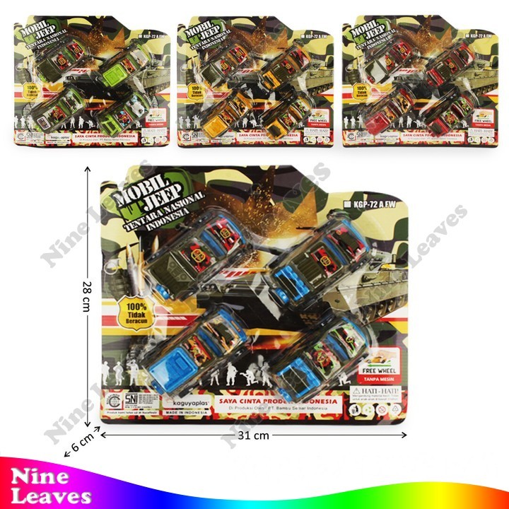 Mainan Mobil Jeep Tentara 4 Pcs Mobil Jeep