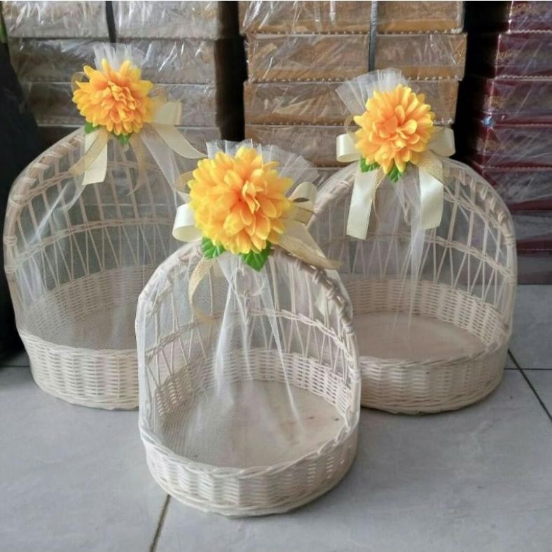 keranjang hantaran rotan parcel sangkar rotan (isi3) / keranjang parcel hantaran seserahan hampers /