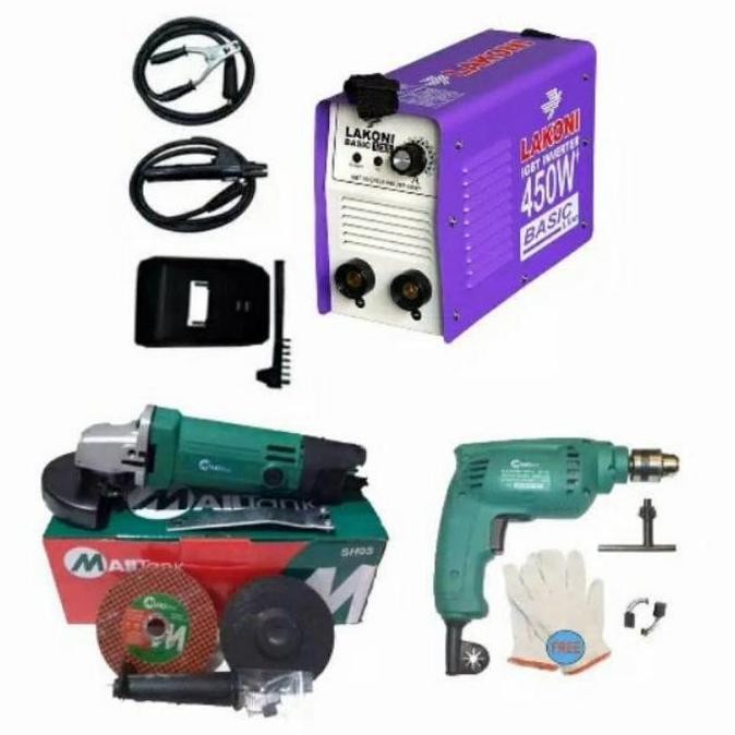 Mesin Las Basic 3 item / Paket Power Tools Bor Mesin Gurinda Mesin Las