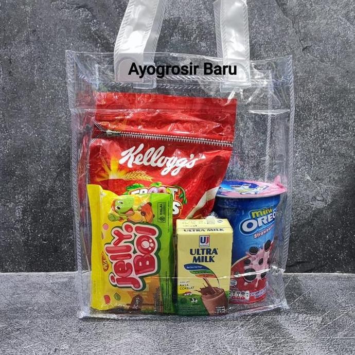 

siap kirim tas mika transparan small 20x25 per 10 pcs goodie bag hampers ulang tahun souvenir