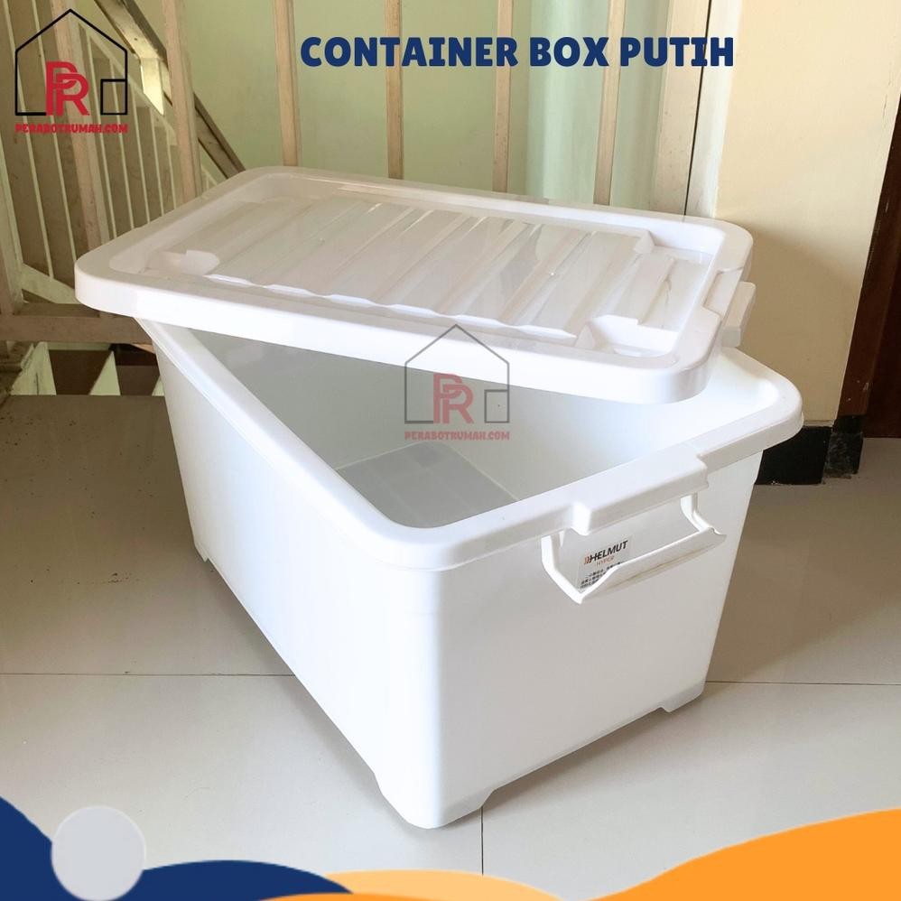 _(# Container Full Putih 60L / Box Roda / Kotak Penyimpanan Besar / Container Box rg-4