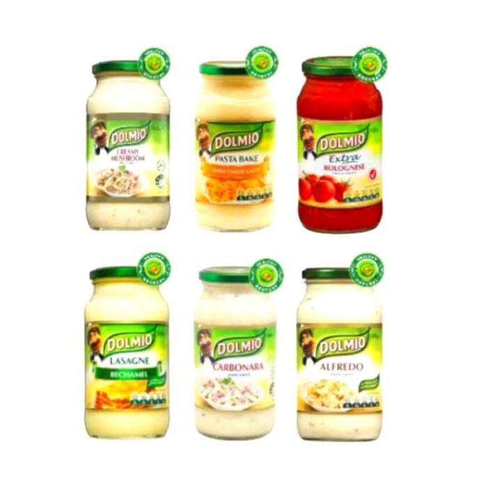 

Ready DOLMIO CARBONARA PASTA SAUCE 490 G / EXTRA BOLOGNESE / BECHAMEL / MUSHROOM CREAMY / THREE CHEESE