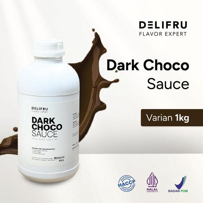 

Tersedia Dark Choco Sauce Delifru 1 Kg - Topping Saus Cokelat Premium