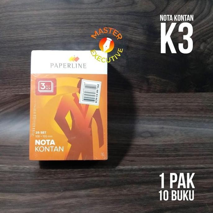

produk baru!! [pak] paperline buku nota kontan kecil 3 ply ncr / rangkap k3