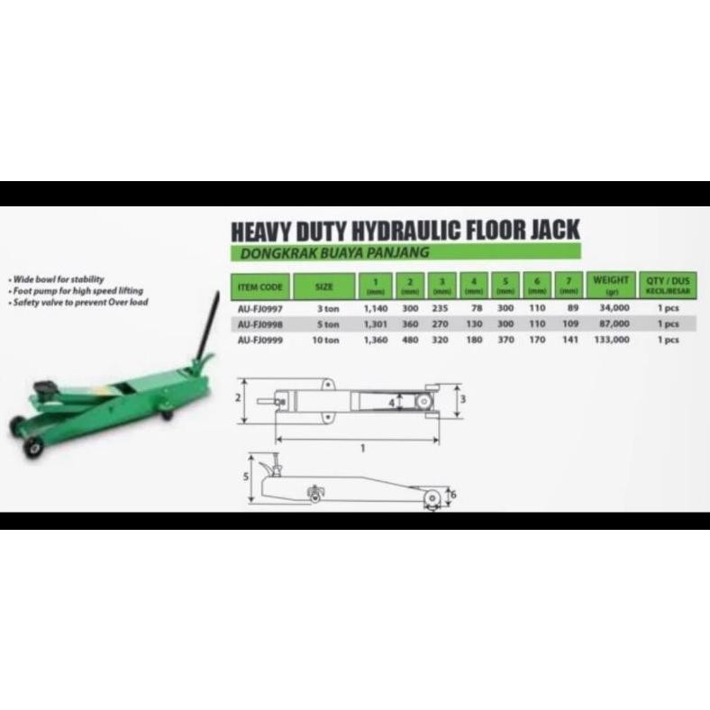 Ready Tekiro - Dongkrak Buaya Panjang 5 Ton Dongkrak Mobil - Original