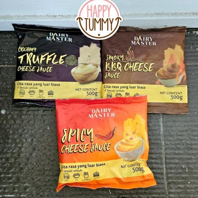 

Tersedia truffle spicy smoky bbq dairy master cheese sauce saus keju dressing 500gr