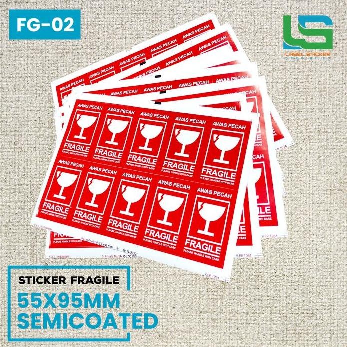 

ready STICKER FRAGILE , LABEL FRAGILE , STIKER FRAGILE 55X95MM - 300 PCS