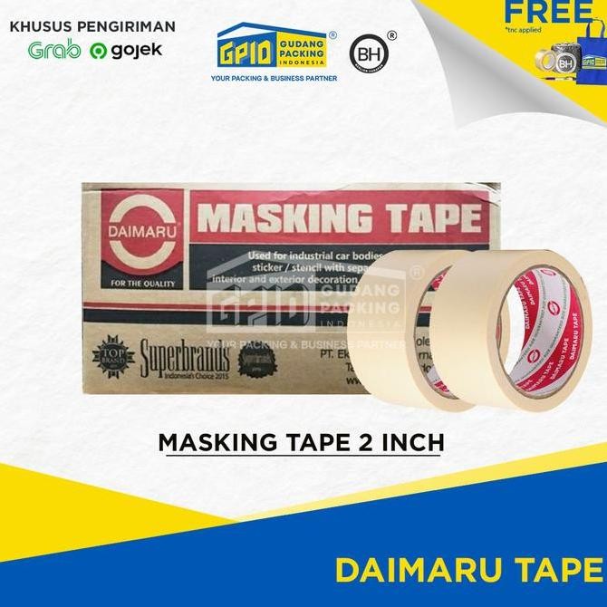 

ready (GOSEND/GRAB) DAIMARU - Masking Tape / Lakban Kertas 0.5 / 1 / 2 inch