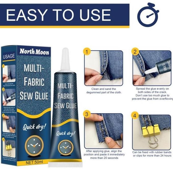 

ready Cairan Liquid Lem Perekat Khusus Kain Kulit Sew Glue 50ml