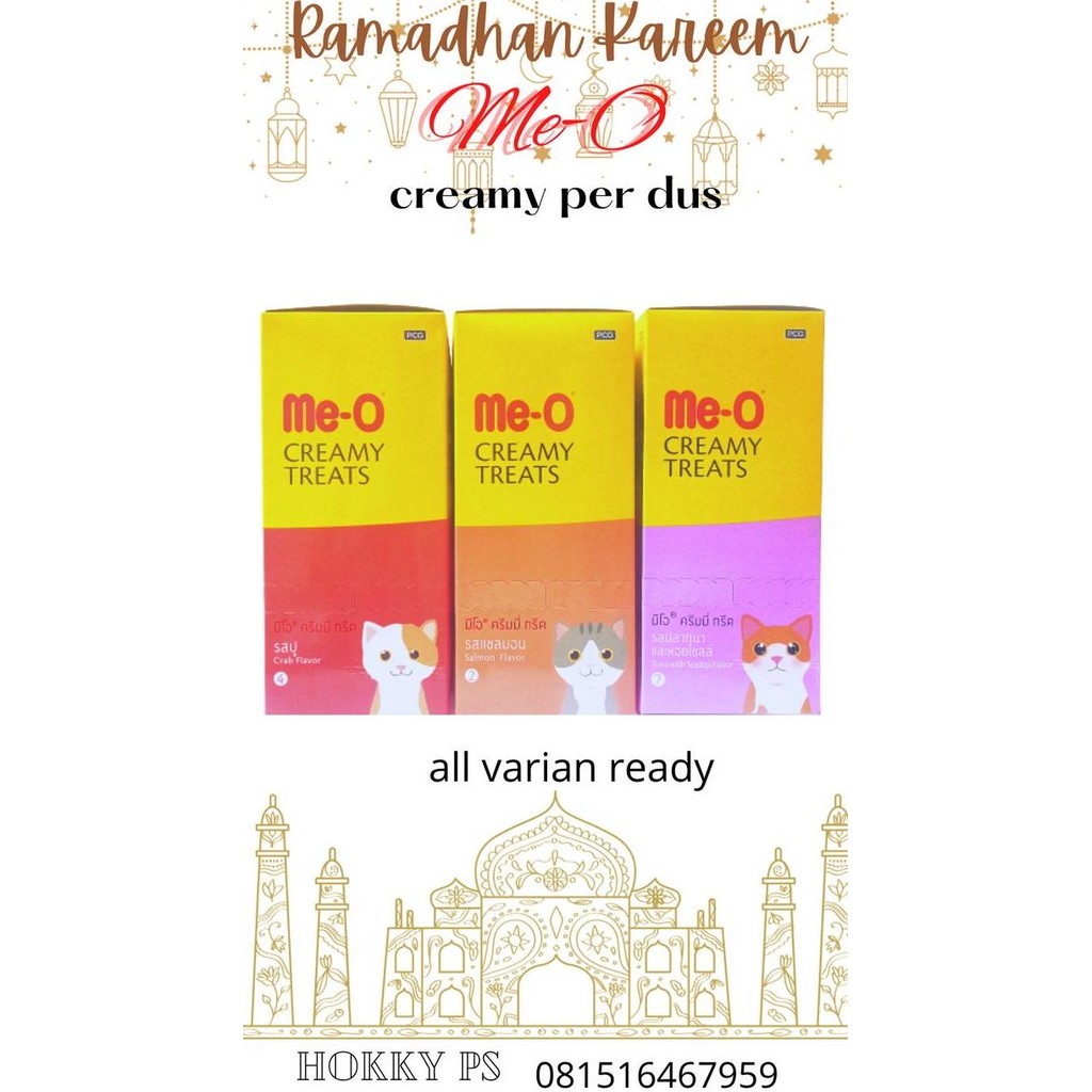 Me-o meo creamy snack kucing per box dus isi 12 sashet