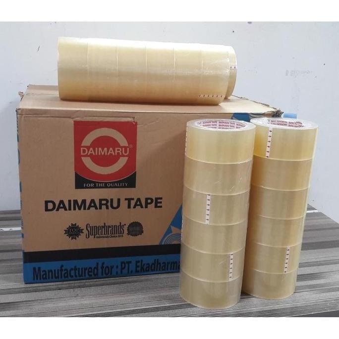 

ready Lakban Daimaru Tape Isolasi Bening 2 inch x 90 Yard 1 Box (72 Roll)