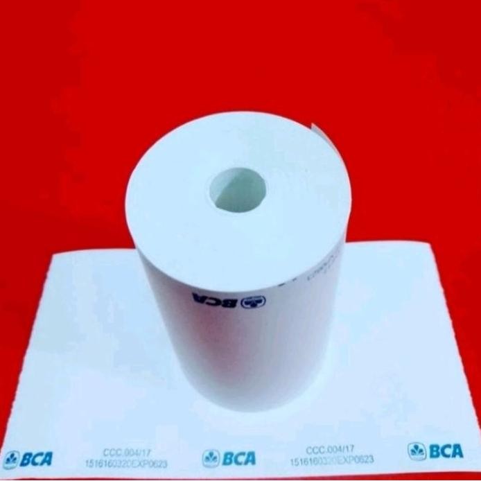 

ready Paket Murah 10 Roll Kertas Struk Thermal logo Bank B.c.A 58x40 mm